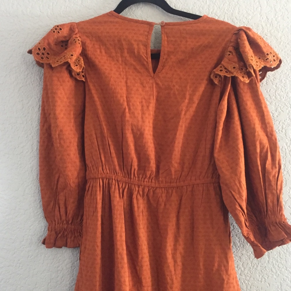 Universal Threads Rust Eyelet Ruffle Sleeve Dress - image 6
